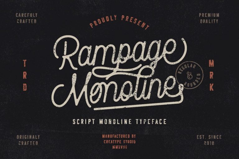 Rampage Monoline Script