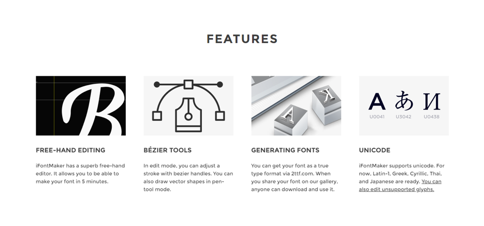 ifontmaker features