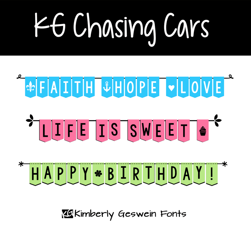 kg chasing cars font