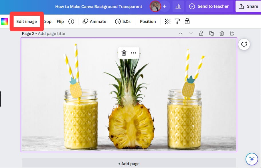 Step 2- Make Canva Background Transparent