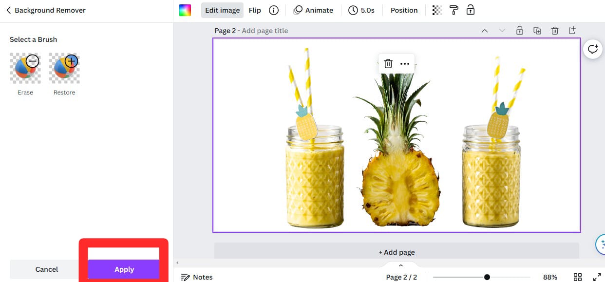 Step 5- Make Canva Background Transparent