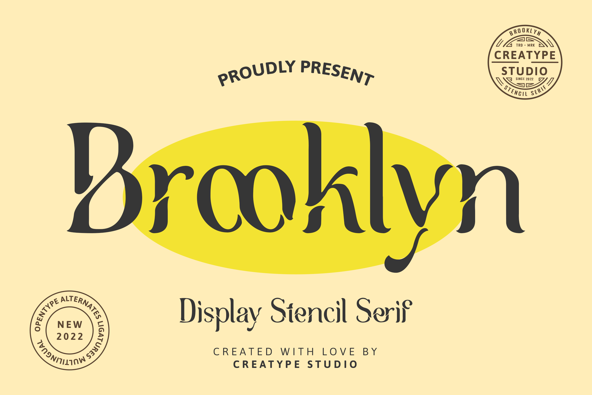 Brooklyn Display Stencil Serif Font