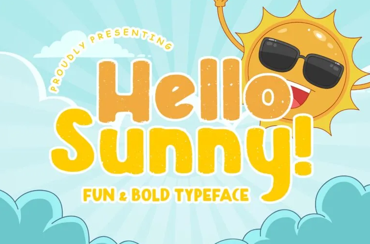 Hello Sunny Fun and Bold Typeface