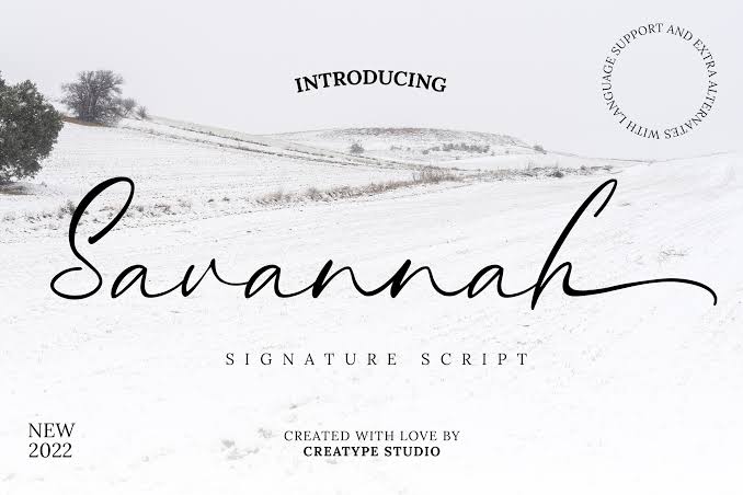 Savannah Signature Script Font