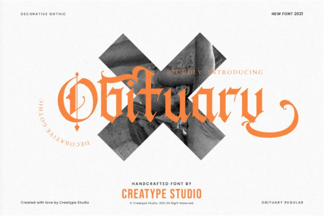 Obituary Decorative Gothic Typeface