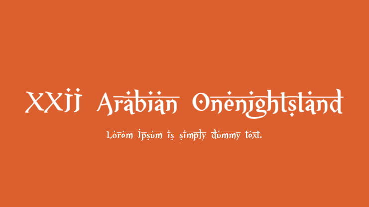 Arabian Onenightstand Font