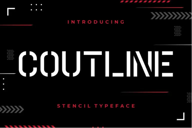 Coutline Stencil Typeface