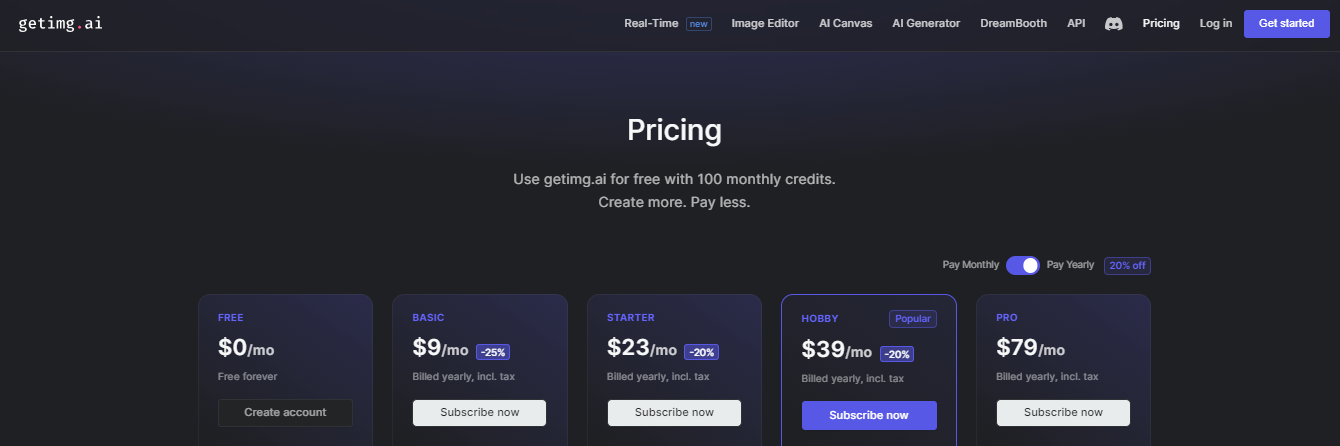 GetIMG’s pricing