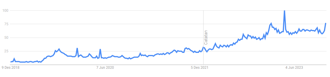 The popularity of Y2K for the last five years