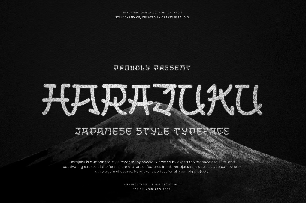 Harajuku Japanese typeface for Year of the dragon 2024 design