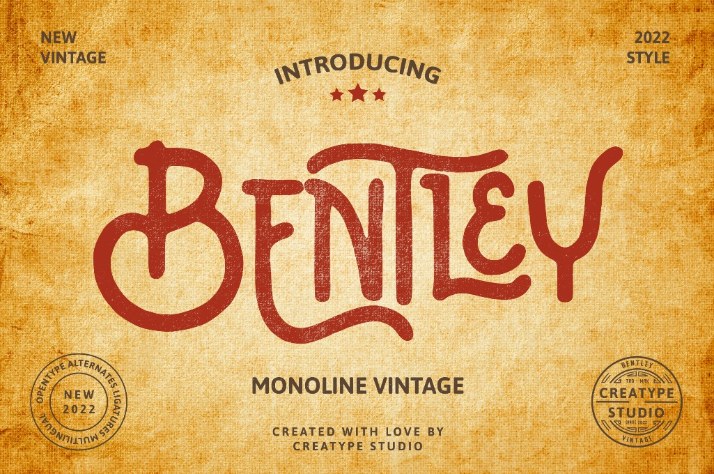 Bentley Monolite Vintage Font