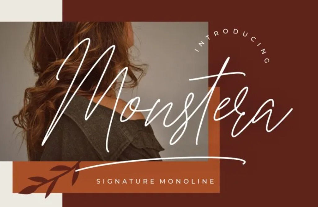 Monstera Signature Monoline Font for Cosmetic Packaging Design