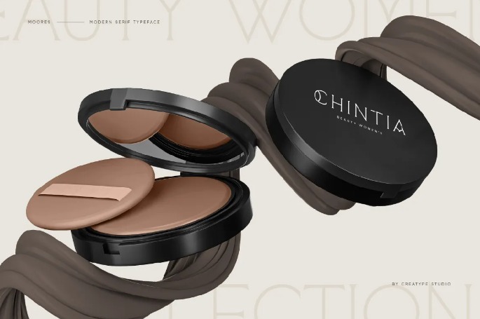 Moores Font for Cosmetic Packaging Design