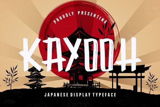 Japanese-style brush, Kayooh font