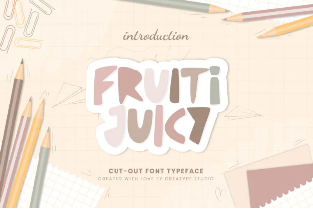 Fruiti Juicy Cut-out Font