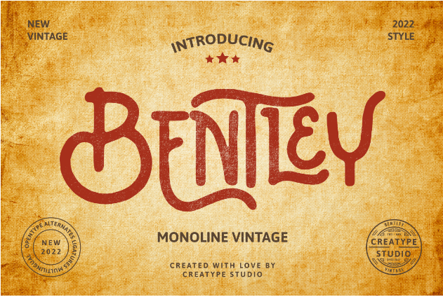 Bentley Monoline Vintage Font