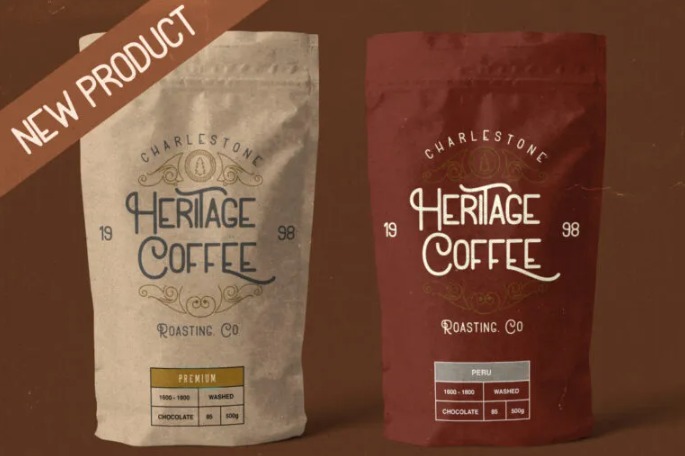Coffee Packaging Design by Jabottabeck Font