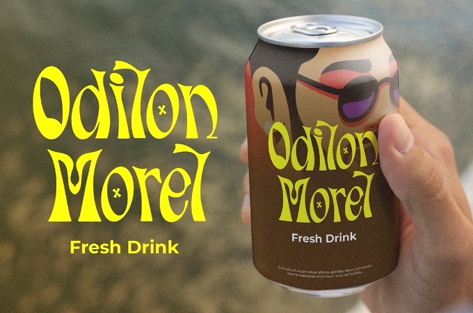 Fresh Drink Packaging Design by Molland Font
