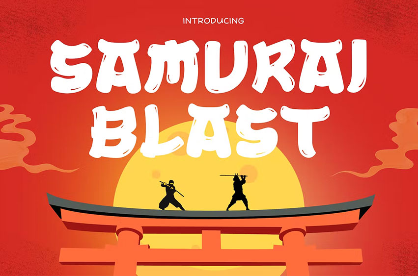 japanese font samurai blast font