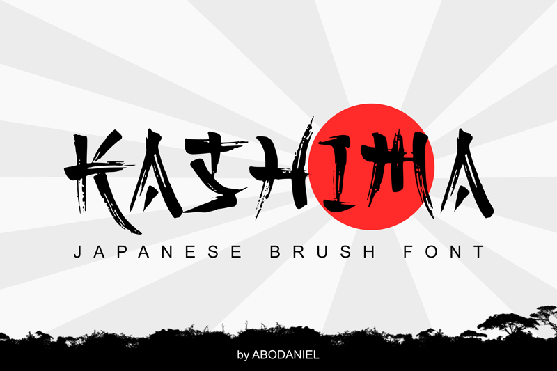 japanese font kashima brush