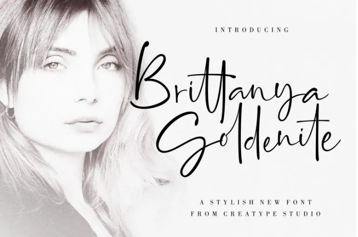 Brittanya Goldenite Stylish Handwritten Typeface
