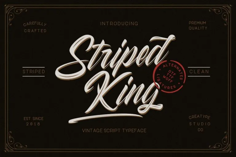 Striped Vintage Script Font