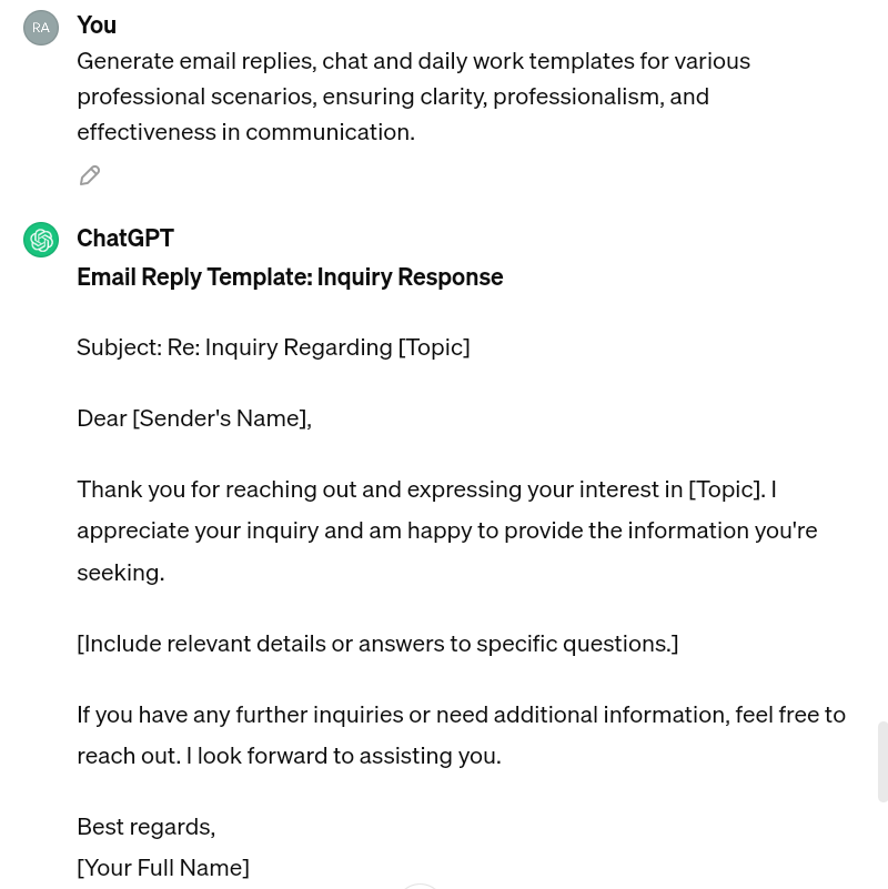 Generate Emails/Chat