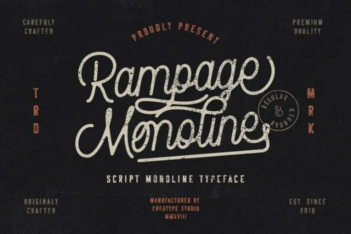 Rampage Monoline Script Typeface as Best Fonts for Advertising