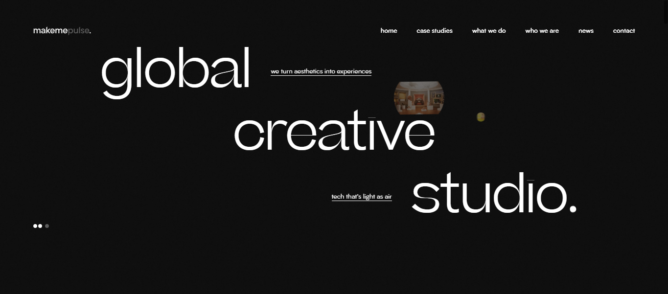 Interactive homepage of Makemepulse