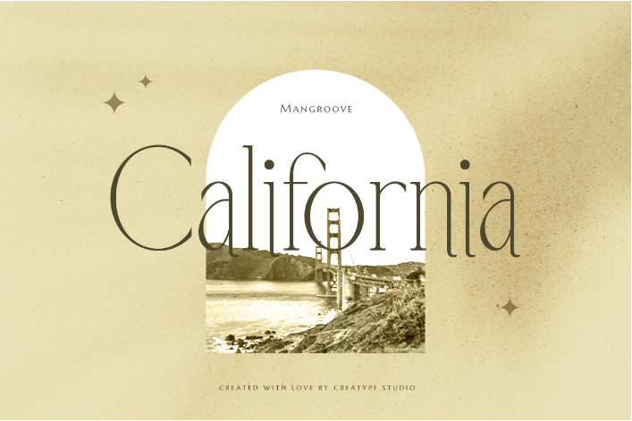 Mangroove Modern Serif Typeface as a Stylish Photography Font