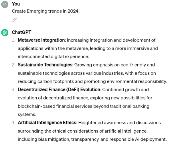 Create Emerging Trends