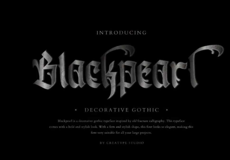 BlackPearl Decorative Gothic Font