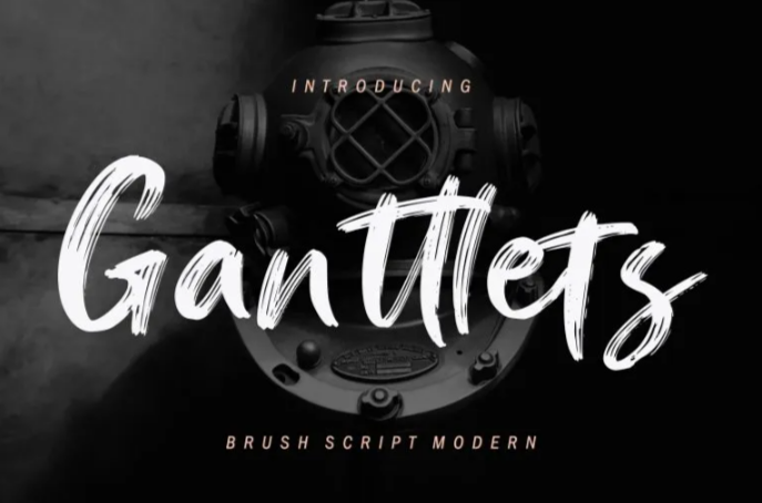 A bold Brush font, Ganttlets Font