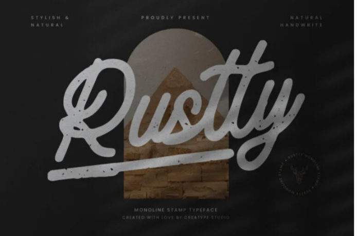 A classic display font, Rustty Font