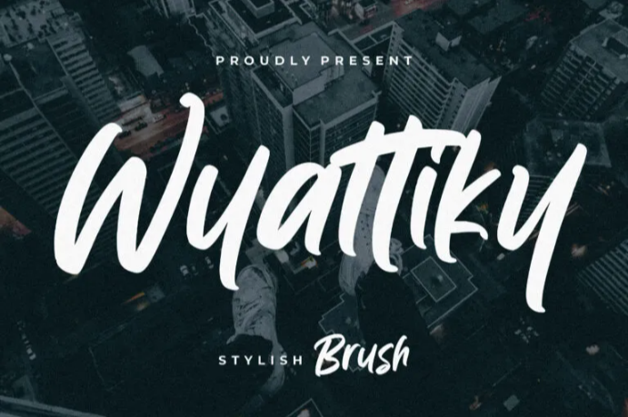 A slick adventure font, Wyattiky Font