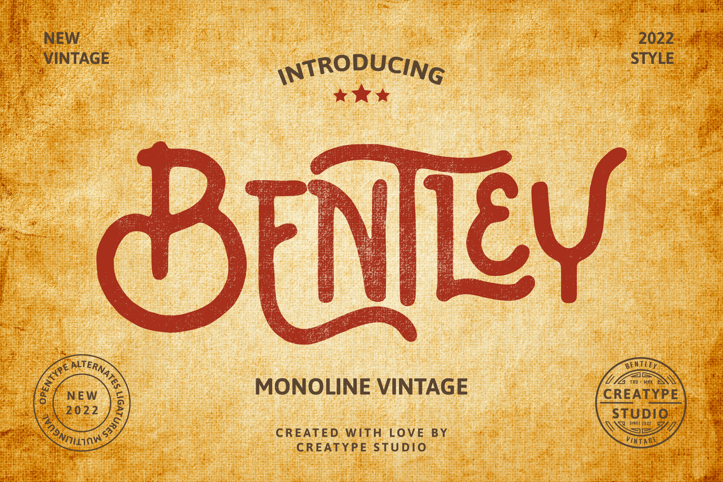 Bentley Monoline Vintage Typeface