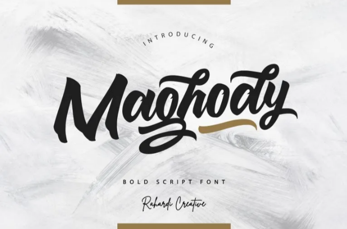A stylish brush font, Maghody Font