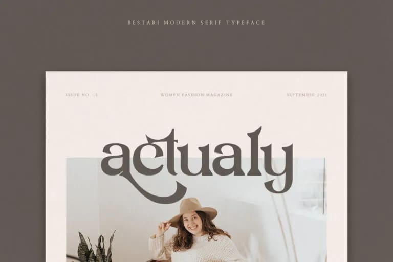 Bestari Modern Serif as Cover Book Font