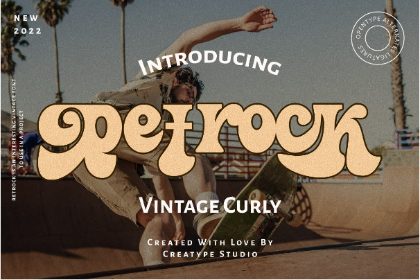 Retrock Curly Skateboard Font