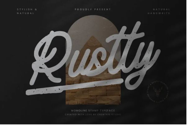 Rustty Rugged Monoline Font