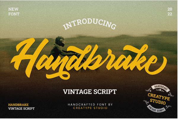 Handbrake Vintage Race Cer Font