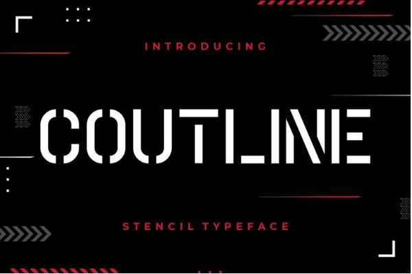 Coutline Stencil Font
