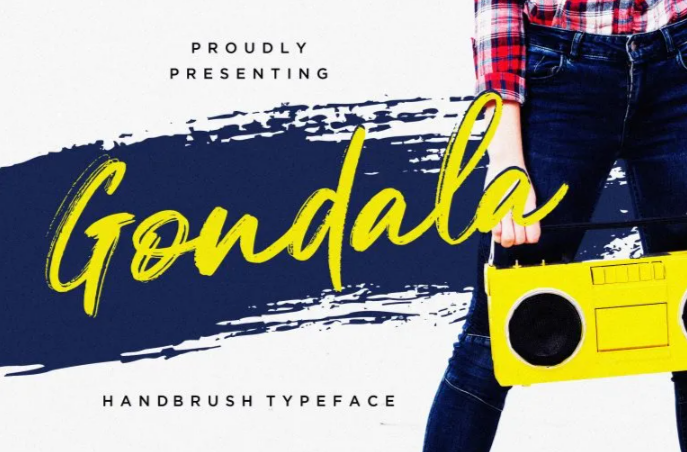 A stylish brush font, Gondala Font