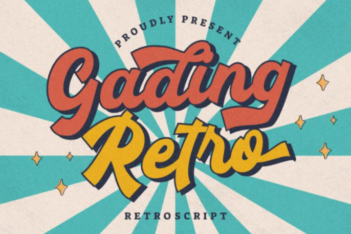 A retro bold font, Gading Retro Font