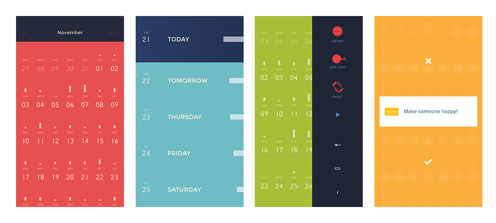 A unique calendar app, Peek Calendar