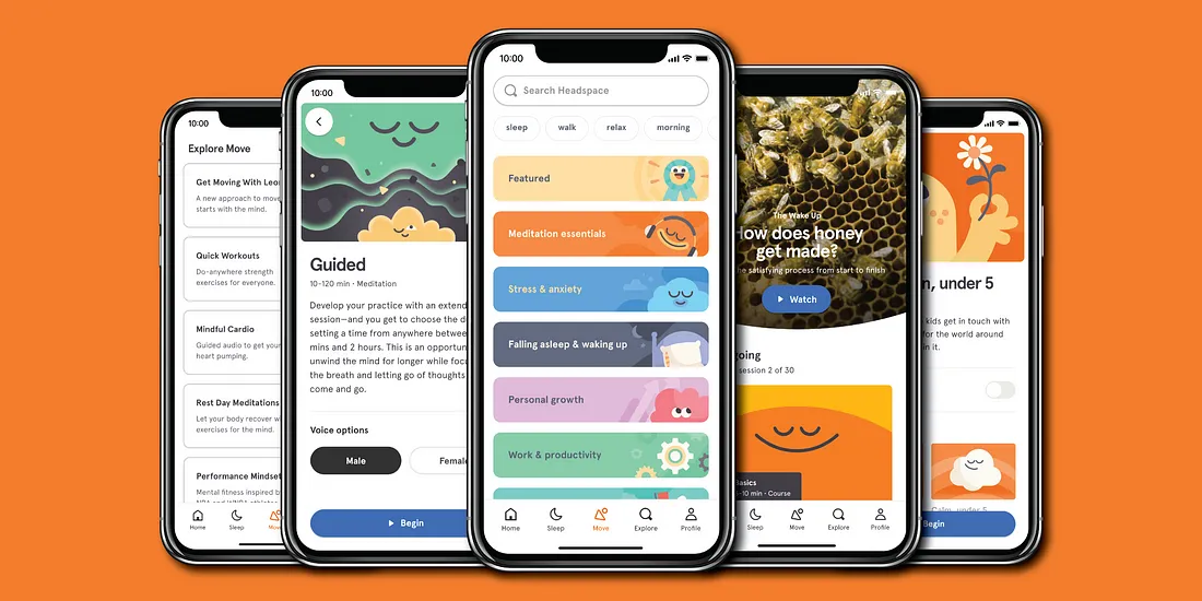 A well-designed meditation app, Headspace