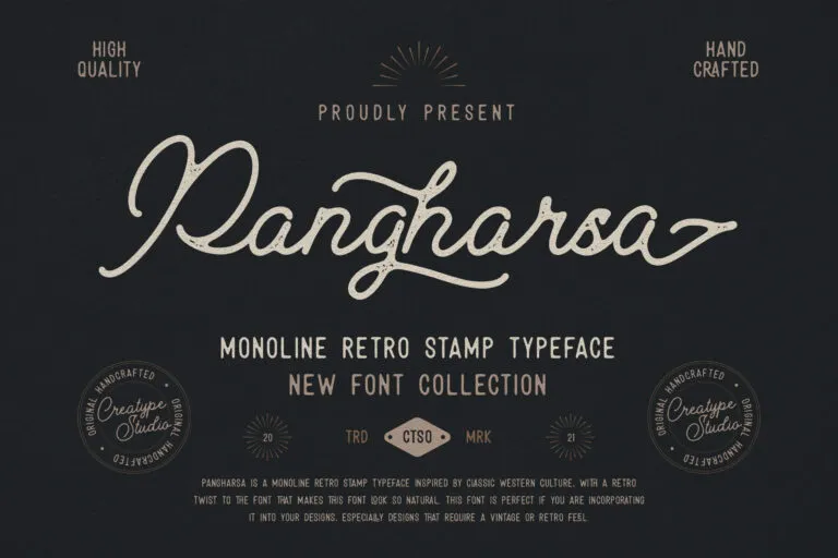 Pangharsa Monoline Retro Stamp