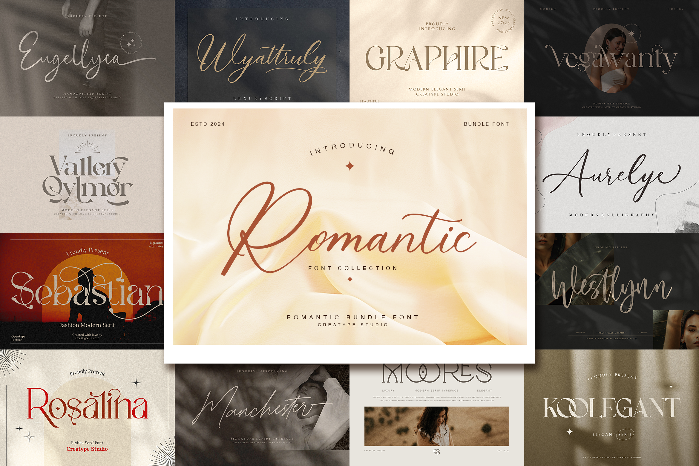Romantic Font Edition Font Bundle Preview Image