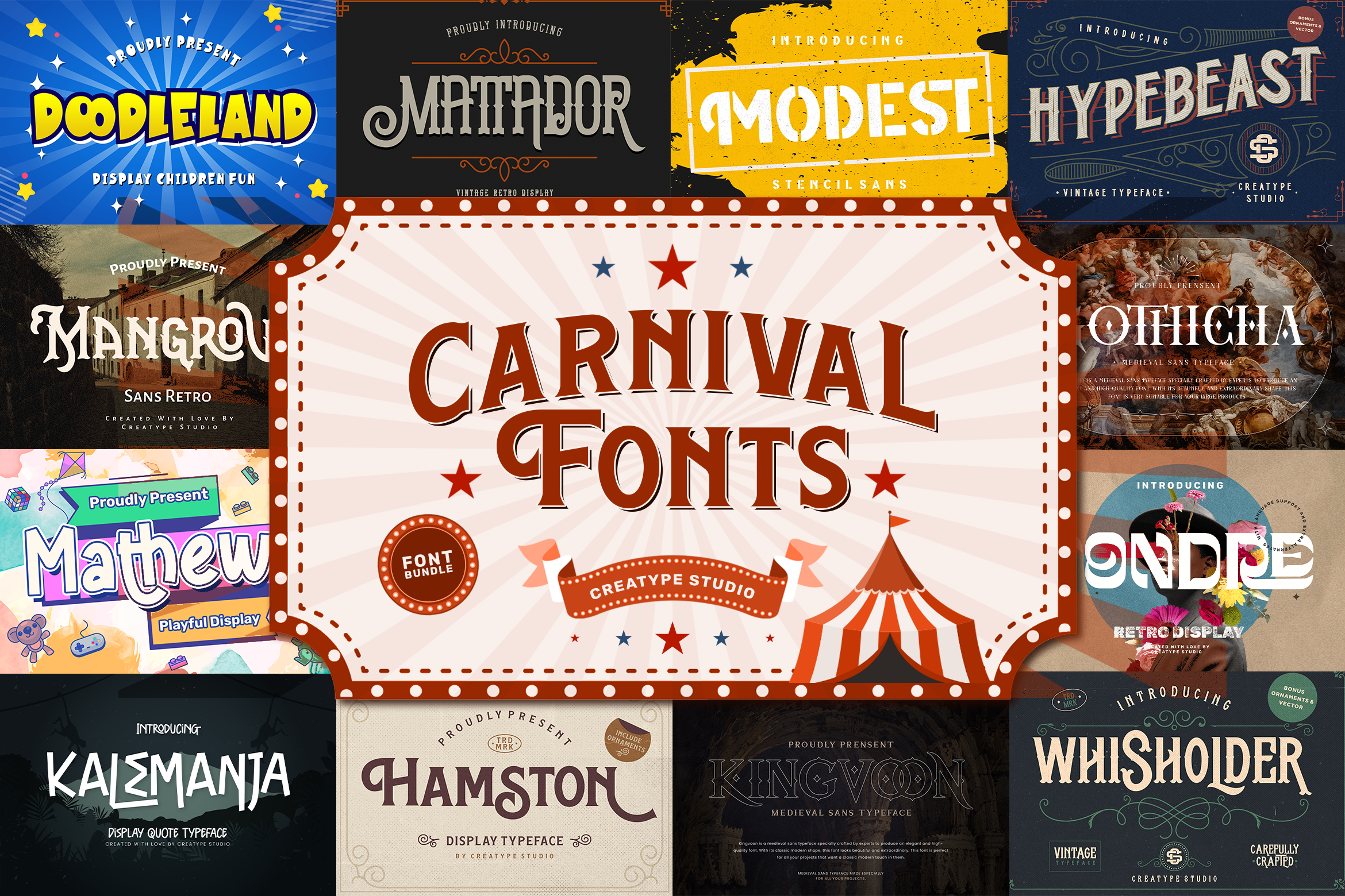 Top 12 Carnival Fonts for Playful and Colorful Designs