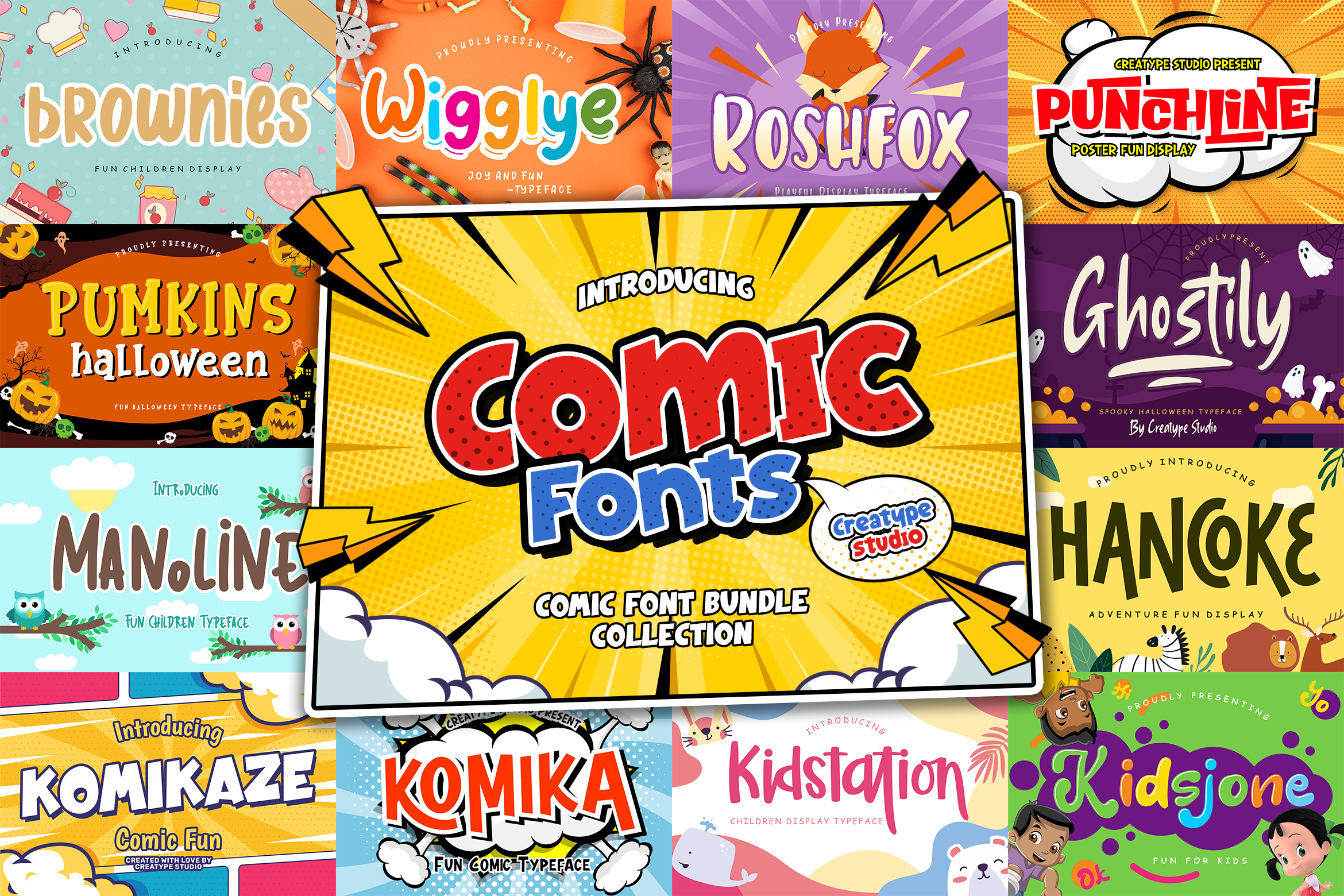 12 Best Comic Fonts Bundle, Perfect Choice for Fun Creations